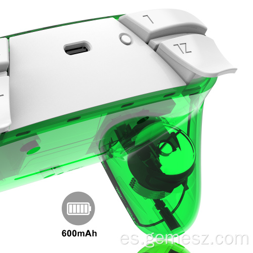 Controlador de juego verde transparente para Nintendo Switch